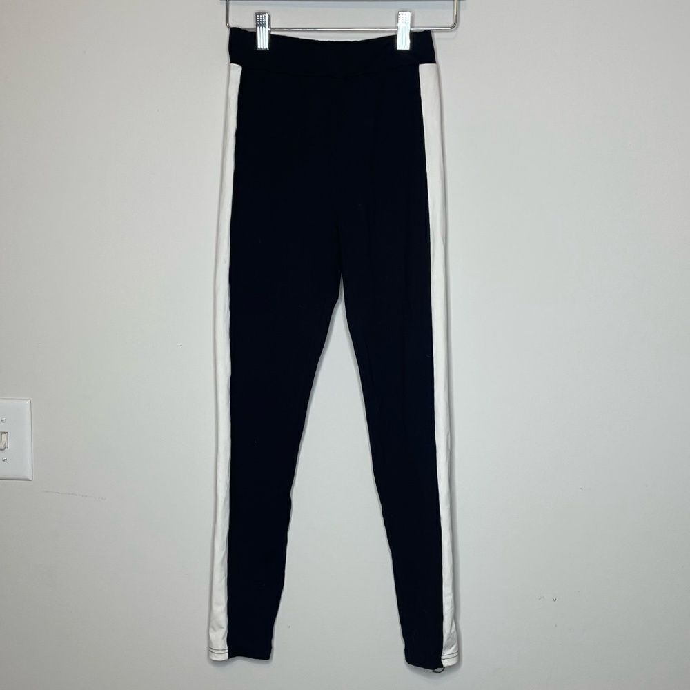 Honey Punch- Black w/White Stripe on Side Leggings